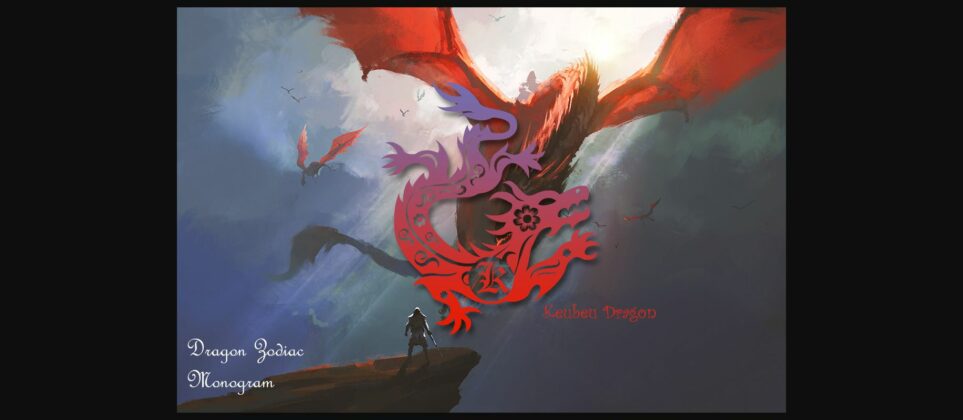 Dragon Zodiac Monogram Font Poster 7