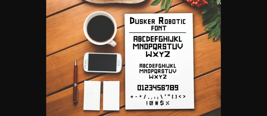 DuskerRobotic Font Poster 5