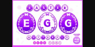 Easter Egg Butterfly Font Poster 1