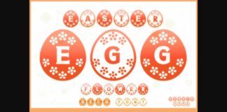 Easter Egg Flower Font Poster 1