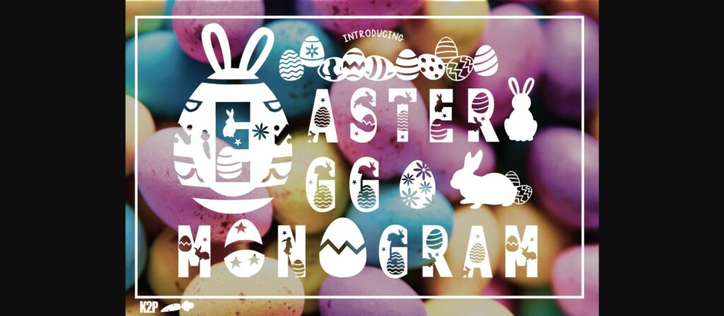 Easter Egg Monogram Font Poster 3