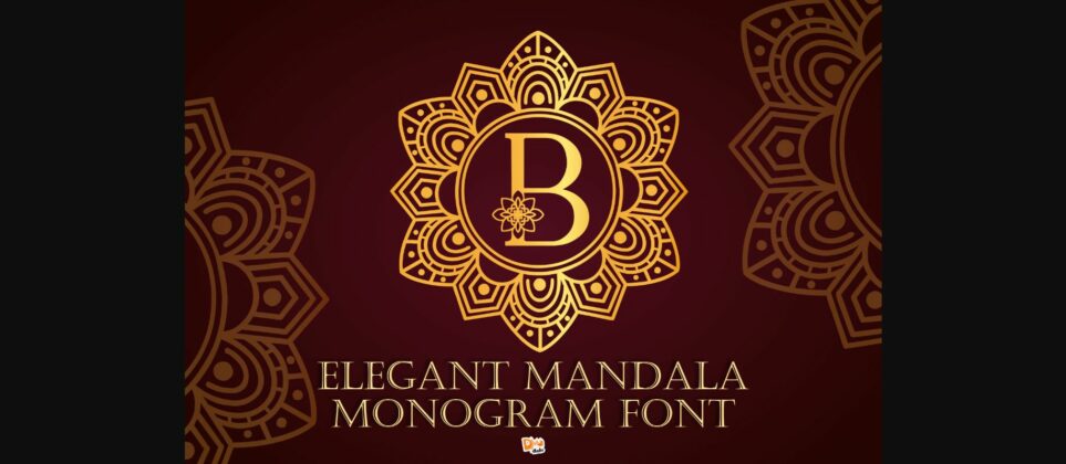 Elegant Mandala Monogram Font Poster 3