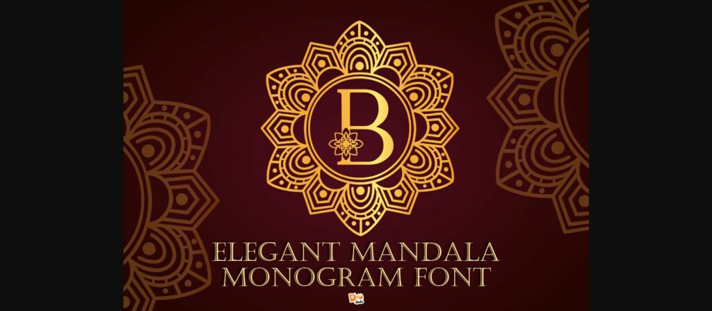 Elegant Mandala Monogram Font Poster 1