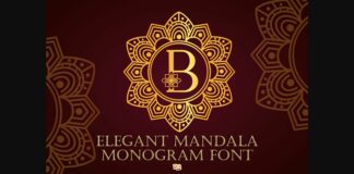 Elegant Mandala Monogram Font Poster 1