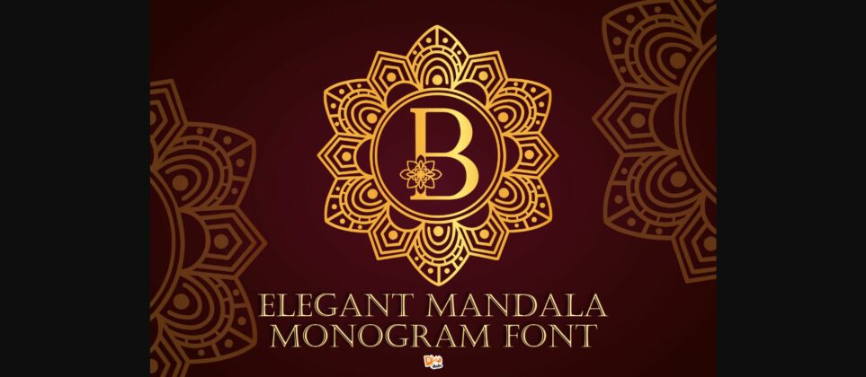 Elegant Mandala Monogram Font Poster 1