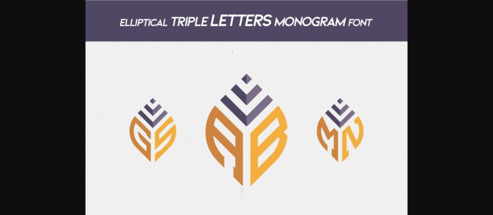 Elliptical Triple Letters Monogram Font Poster 3