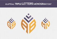 Elliptical Triple Letters Monogram Font Poster 1