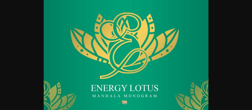 Energy Lotus Mandala Monogram Font Poster 3