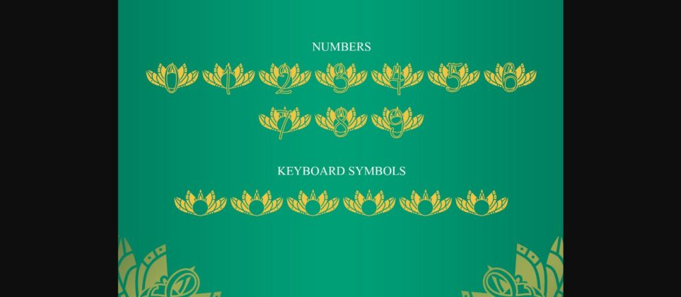 Energy Lotus Mandala Monogram Font Poster 7