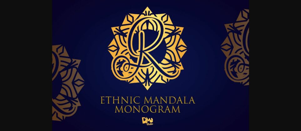 Ethnic Mandala Monogram Font Poster 3