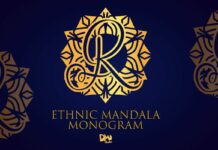 Ethnic Mandala Monogram Font Poster 1