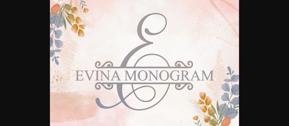 Evina Monogram Font Font Poster 3