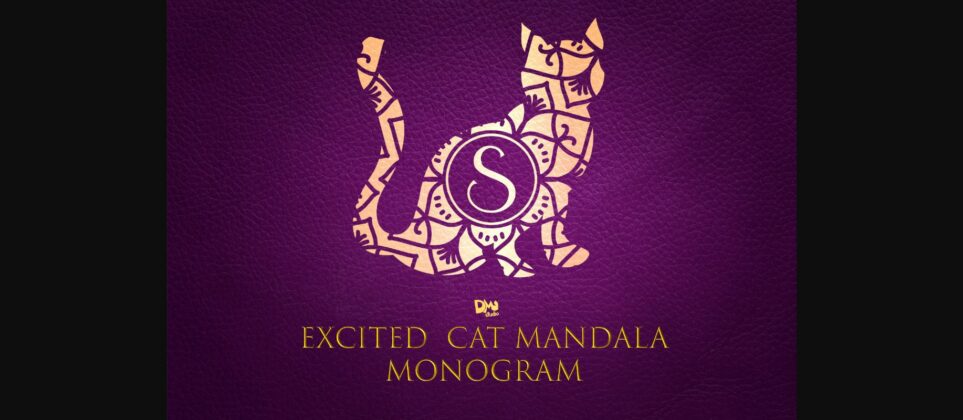 Excited Cat Mandala Monogram Font Poster 3