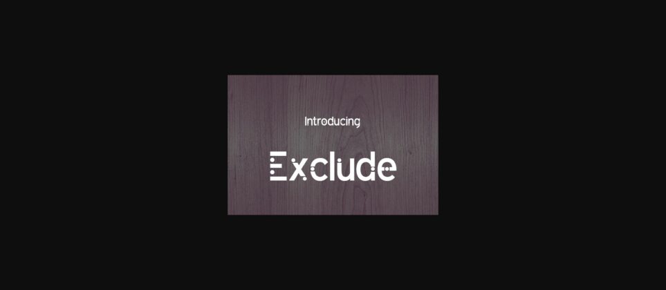 Exclude Font Poster 3