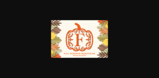 Fall Pumpkin Monogram Font Poster 1