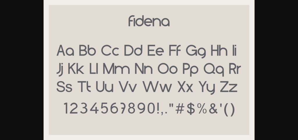 Fidena Font Poster 10