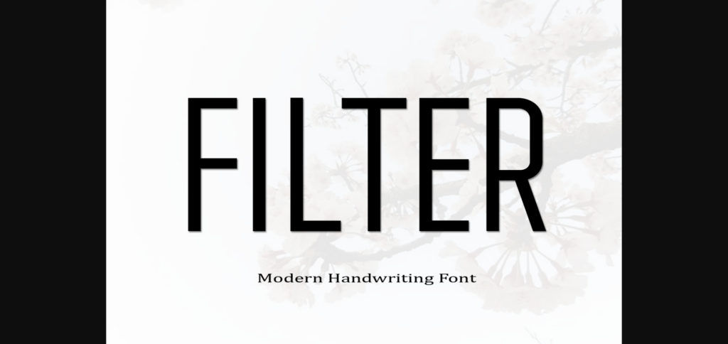 Filter Font Poster 1