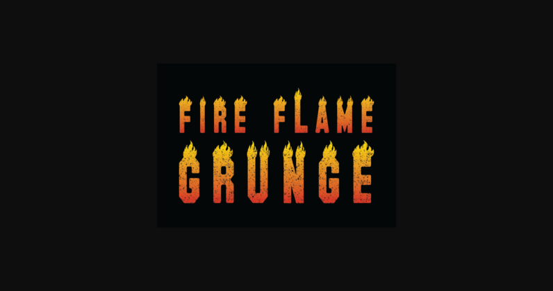 Fire Flame Grunge Font Poster 3
