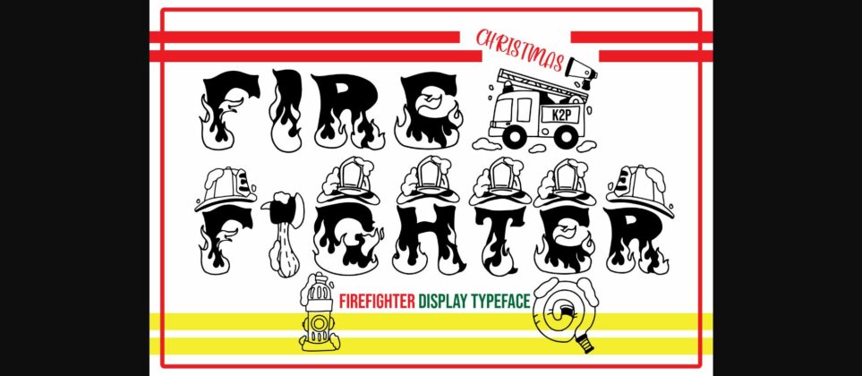 Firefighter Christmas Font Poster 3