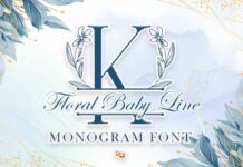 Floral Baby Line Monogram Font Poster 1