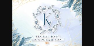 Floral Baby Monogram Font Poster 1