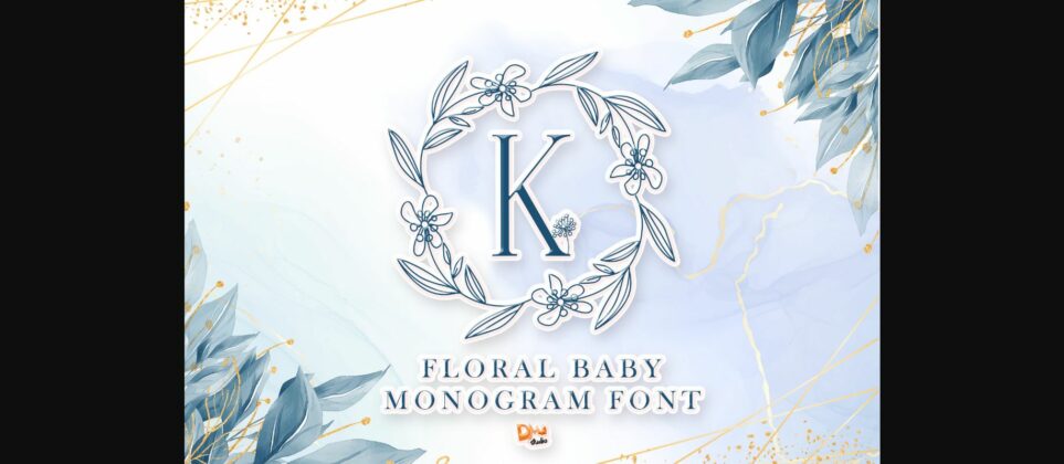 Floral Baby Monogram Font Poster 1
