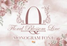 Floral Blossom Line Font Poster 1