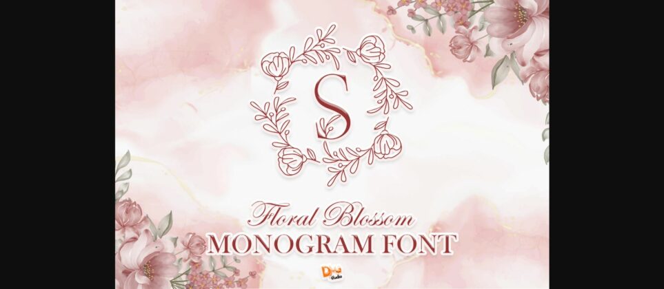 Floral Blossom Monogram Font Poster 3