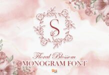 Floral Blossom Monogram Font Poster 1