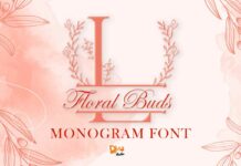 Floral Buds Monogram Font Poster 1