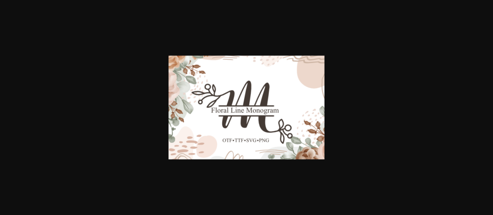 Floral Line Monogram Font Poster 3