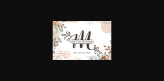 Floral Line Monogram Font Poster 1