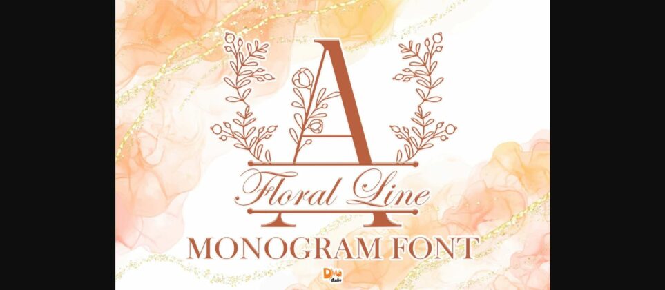 Floral Line Monogram Font Poster 3