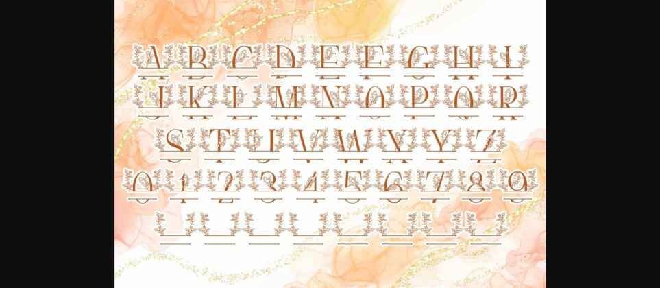 Floral Line Monogram Font Poster 6