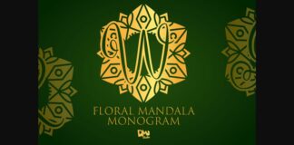 Floral Mandala Monogram Font Poster 1