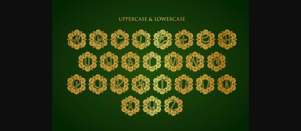 Floral Mandala Monogram Font Poster 5