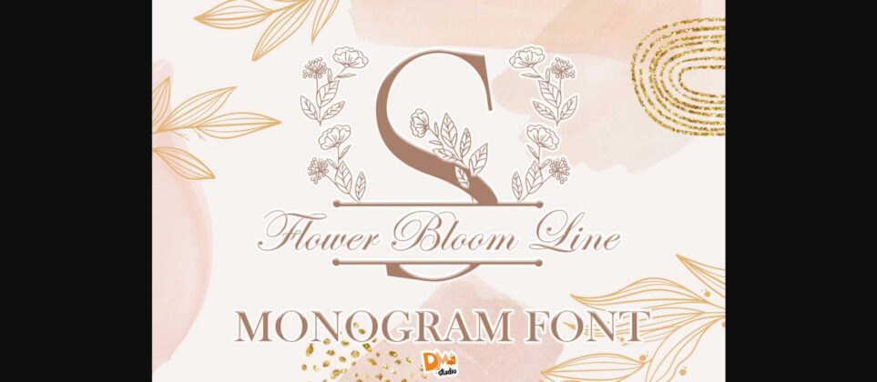 Flower Bloom Line Monogram Font Poster 3