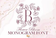 Flower Bloom Monogram Font Poster 1