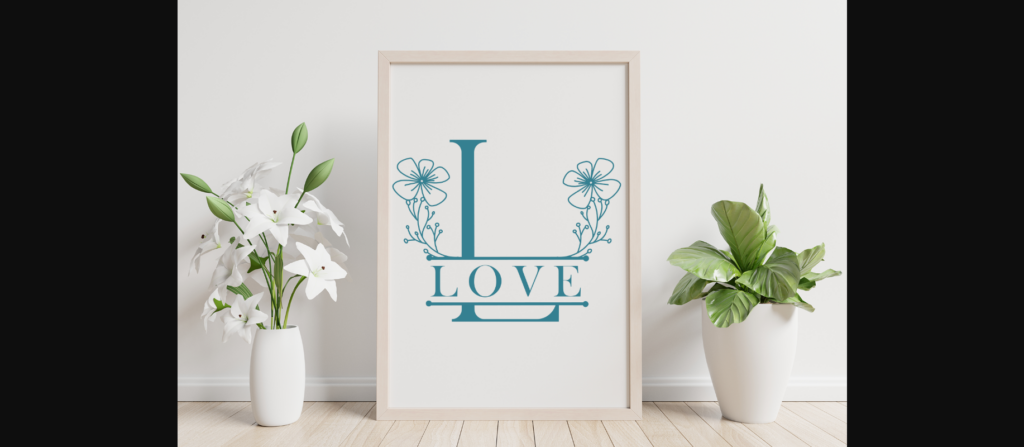 Flower Buds Line Monogram Font Poster 5