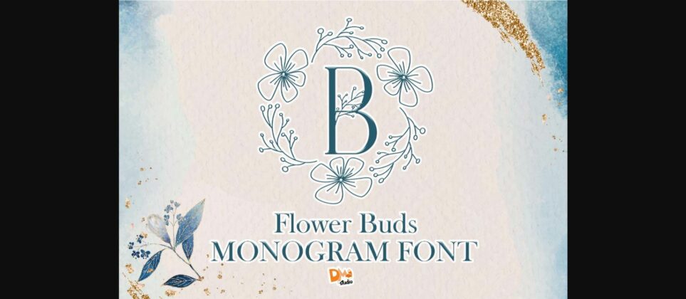 Flower Buds Monogram Font Poster 3