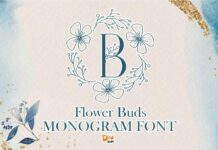 Flower Buds Monogram Font Poster 1