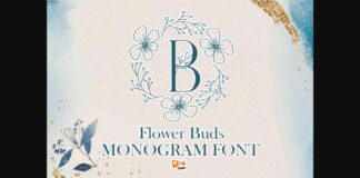 Flower Buds Monogram Font Poster 1