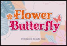 Flower Butterfly Font Poster 1