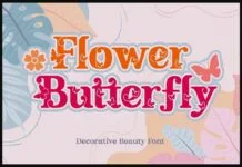 Flower Butterfly Font Flower Butterfly Font Poster 1