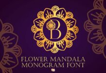 Flower Mandala Monogram Font Poster 1