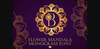 Flower Mandala Monogram Font Poster 1