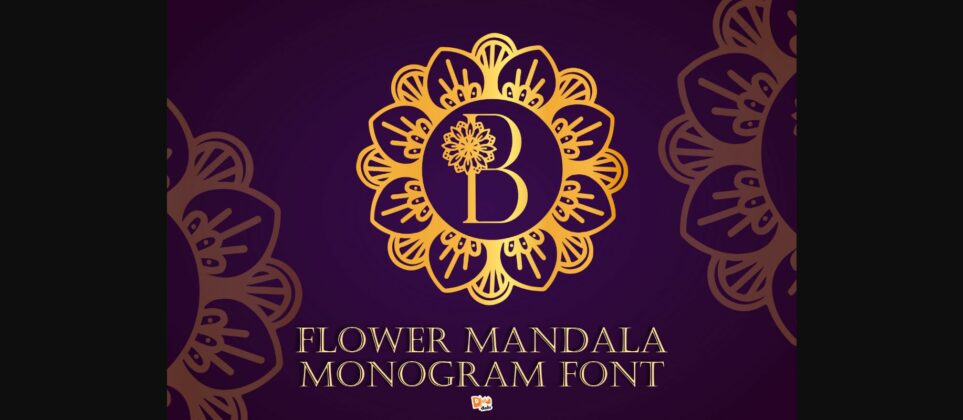 Flower Mandala Monogram Font Poster 1