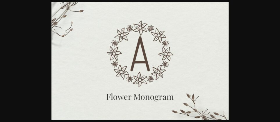 Flower Monogram Font Poster 3