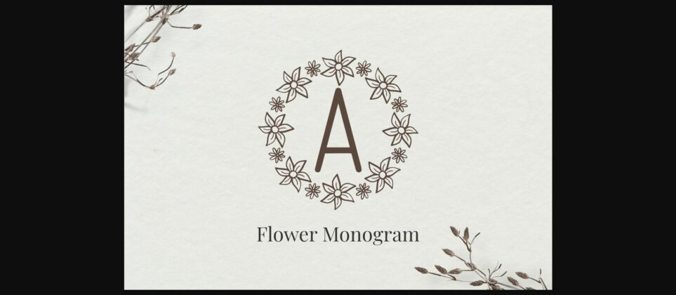 Flower Monogram Font Poster 1