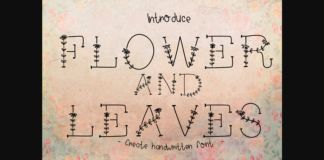 Flower and Leaves Font Poster 1